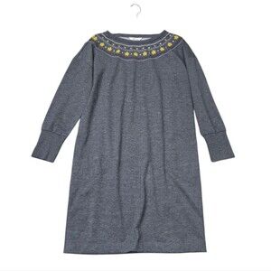 MATILDA JANE Just Imagine Cozy Charcoal Gray Metallic Sweatshirt Dress M